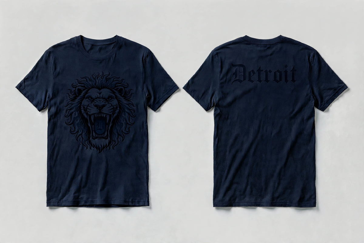 Detroit Lion Tee - Navy